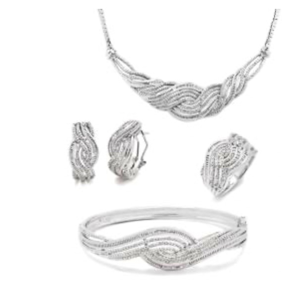 1 caret set ring, bracelet, necklace, and earrings